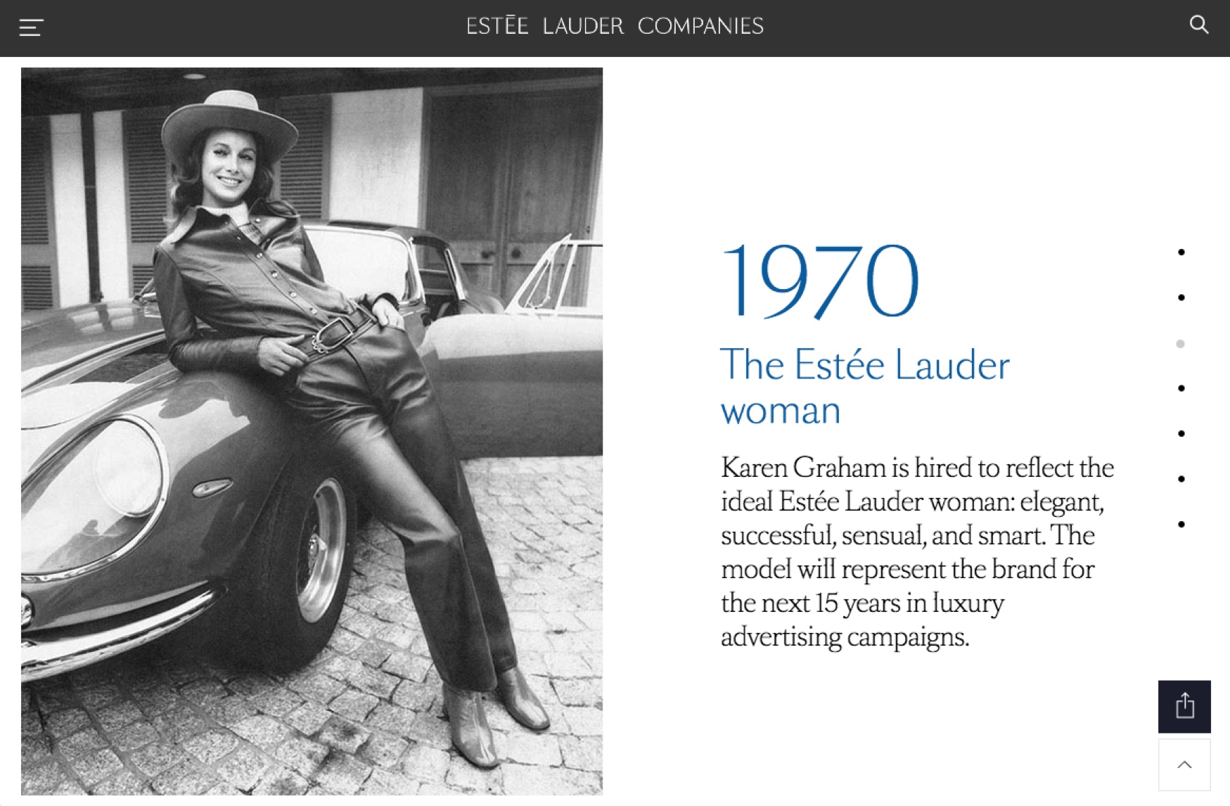 Estée Lauder Companies Key Moments timeline design