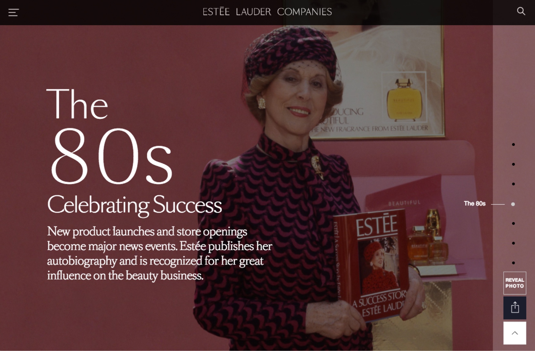 Estée Lauder Companies Key Moments timeline design